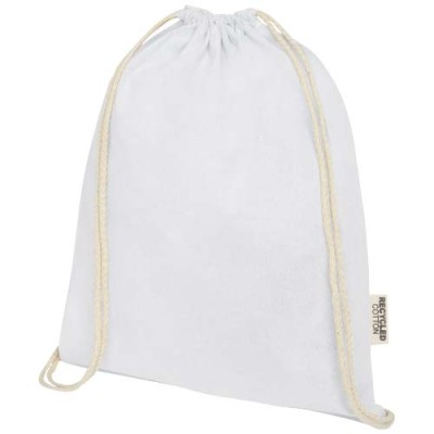 Borsa con cordoncino in cotone riciclato certificato GRS da 140 g/m² Oregon - cod. P120735
